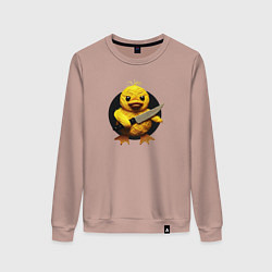 Женский свитшот Уточка с ножом вязаная