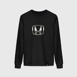 Свитшот хлопковый женский Honda logo auto grey, цвет: черный