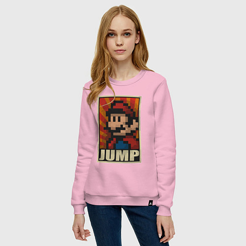 Женский свитшот Jump Mario / Светло-розовый – фото 3