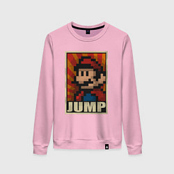 Свитшот хлопковый женский Jump Mario, цвет: светло-розовый