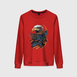 Свитшот хлопковый женский Белоголовый орлан, цвет: красный