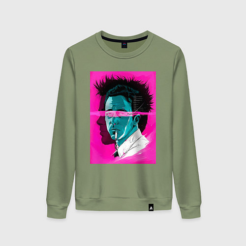 Женский свитшот Fight club pink poster / Авокадо – фото 1