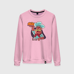 Свитшот хлопковый женский Лучший шеф, цвет: светло-розовый