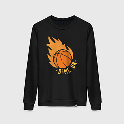 Свитшот хлопковый женский Game on basketball, цвет: черный