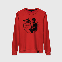 Свитшот хлопковый женский Jazz lover, цвет: красный