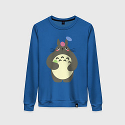 Свитшот хлопковый женский Totoro game, цвет: синий