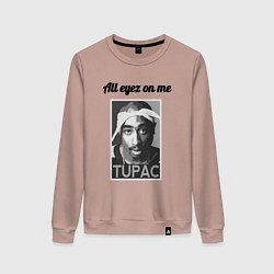 Свитшот хлопковый женский 2pac Art All eayz on me, цвет: пыльно-розовый