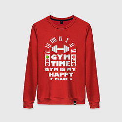 Свитшот хлопковый женский Время спортзала, цвет: красный