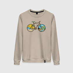 Свитшот хлопковый женский Nature bike, цвет: миндальный