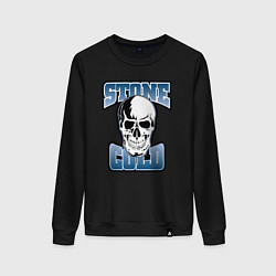 Свитшот хлопковый женский Стив Остин - Череп, цвет: черный