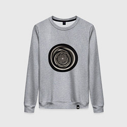 Свитшот хлопковый женский Черно белые кольца, цвет: меланж