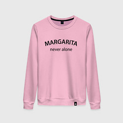 Свитшот хлопковый женский Margarita never alone - motto, цвет: светло-розовый
