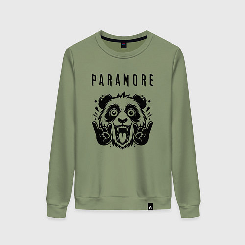 Женский свитшот Paramore - rock panda / Авокадо – фото 1
