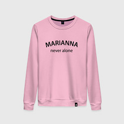 Свитшот хлопковый женский Marianna never alone - motto, цвет: светло-розовый