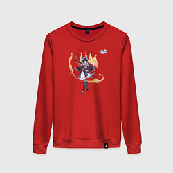 Свитшот хлопковый женский Юнь Цзинь из Геншин Импакт, цвет: красный