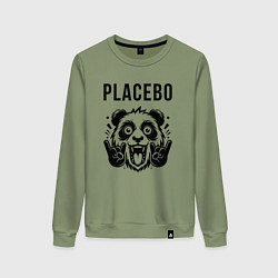 Свитшот хлопковый женский Placebo - rock panda, цвет: авокадо