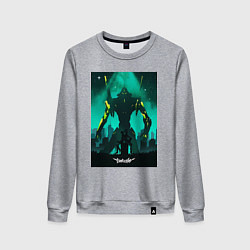 Свитшот хлопковый женский Евангелион Синдзи Икари, цвет: меланж