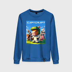 Свитшот хлопковый женский Capycraft - collaboration ai art, цвет: синий