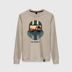 Свитшот хлопковый женский Helldivers: Paratrooper Helmet, цвет: миндальный