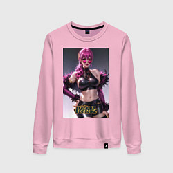 Свитшот хлопковый женский Akali Kda League Of Legends, цвет: светло-розовый