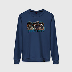 Свитшот хлопковый женский Beatles beagles, цвет: тёмно-синий