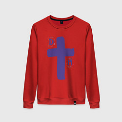 Свитшот хлопковый женский Depeche Mode - sofad cross, цвет: красный