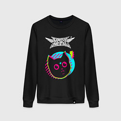Свитшот хлопковый женский Babymetal rock star cat, цвет: черный