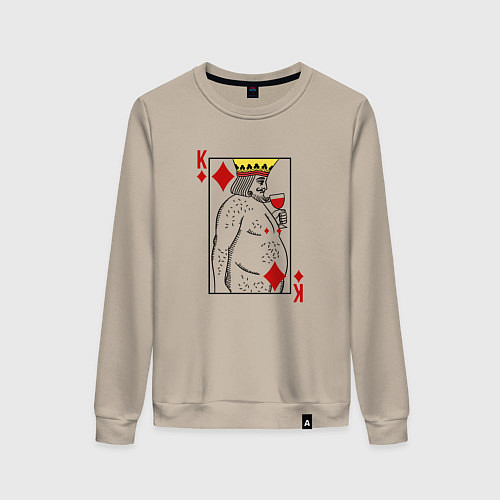 Женский свитшот Король - скуф / Миндальный – фото 1