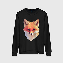 Свитшот хлопковый женский Foxs head, цвет: черный