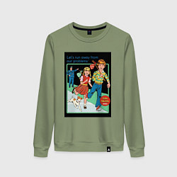 Женский свитшот Убегайте от любых проблем мем