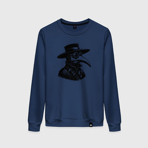Женский свитшот Человек в маске чумного доктора / Тёмно-синий – фото 1