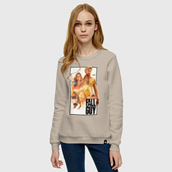 Свитшот хлопковый женский Каскадеры Райан Гослинг и Эмили Блант, цвет: миндальный — фото 2