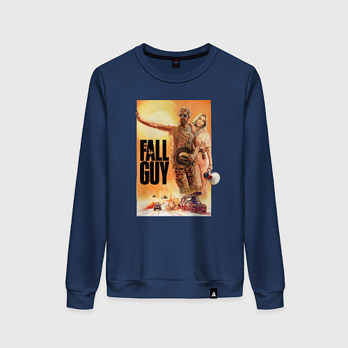 Женский свитшот Эмили Блант и Райан Гослинг каскадеры / Тёмно-синий – фото 1