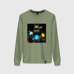 Свитшот хлопковый женский Игроки Content Warning, цвет: авокадо