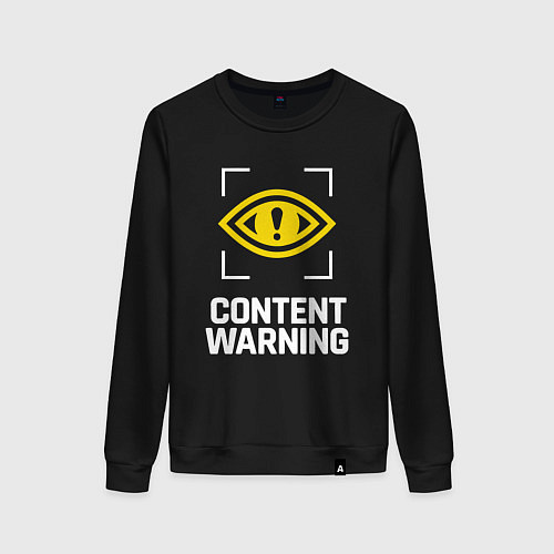 Женский свитшот Content Warning logo / Черный – фото 1