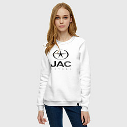 Свитшот хлопковый женский Jac - logo, цвет: белый — фото 2
