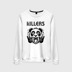 Свитшот хлопковый женский The Killers - rock panda, цвет: белый