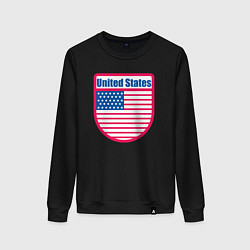 Свитшот хлопковый женский United States, цвет: черный