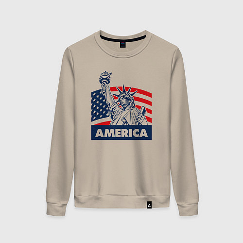 Женский свитшот Free America / Миндальный – фото 1