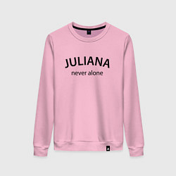 Свитшот хлопковый женский Juliana never alone - motto, цвет: светло-розовый