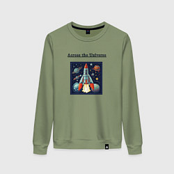 Свитшот хлопковый женский Across the Universe for ever, цвет: авокадо