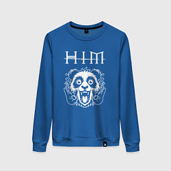 Свитшот хлопковый женский HIM rock panda, цвет: синий