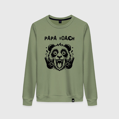 Женский свитшот Papa Roach - rock panda / Авокадо – фото 1