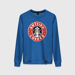 Свитшот хлопковый женский Токийский гуль кофе, цвет: синий