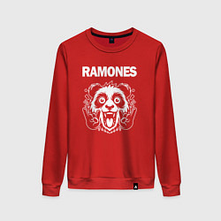 Свитшот хлопковый женский Ramones rock panda, цвет: красный