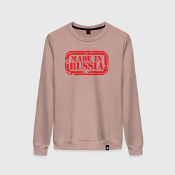 Свитшот хлопковый женский Из России - made in Russia, цвет: пыльно-розовый