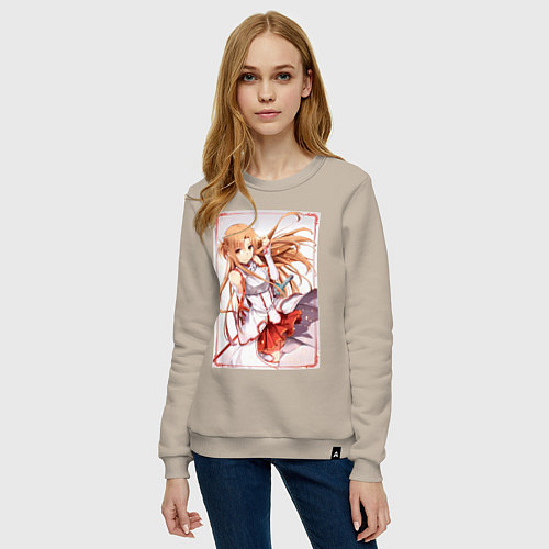 Женский свитшот Асуна Юки мечница / Миндальный – фото 3