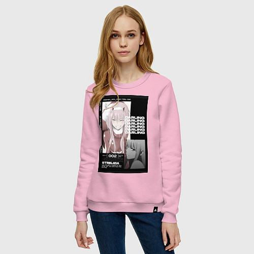 Женский свитшот Милый во Франксе Zero Two / Светло-розовый – фото 3