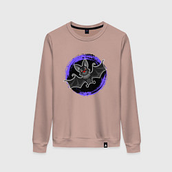 Свитшот хлопковый женский Мультяшная летучая мышь, цвет: пыльно-розовый