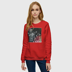 Свитшот хлопковый женский Ислам Махачев, цвет: красный — фото 2